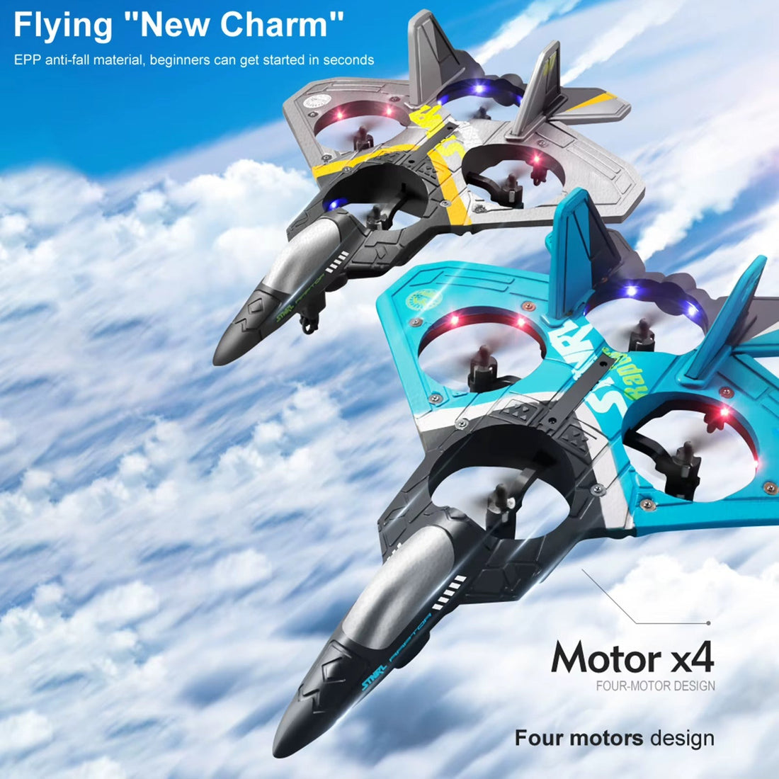 V17 RC Remote Control Airplane – 2.4G Foam Fighter Glider Plane Toy